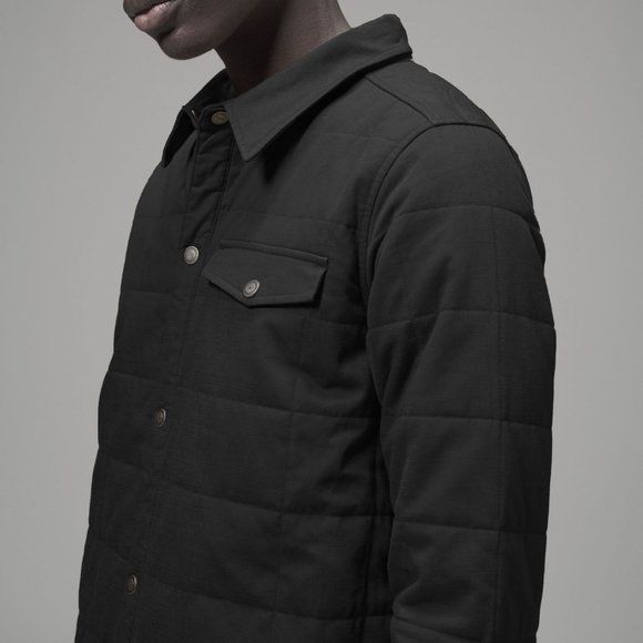 Men's Quilted Jacket Shirt BLACK (MTJ-004) - Picture 1 of 7